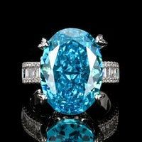 Ice-Flower-cut Aquamarin Ring