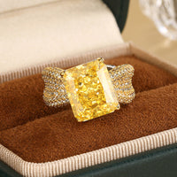 Ice-Flower Schnitt Gelber Diamantring