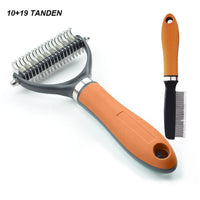 Doppelseitige orangefarbene Bürste + einreihiger Kamm