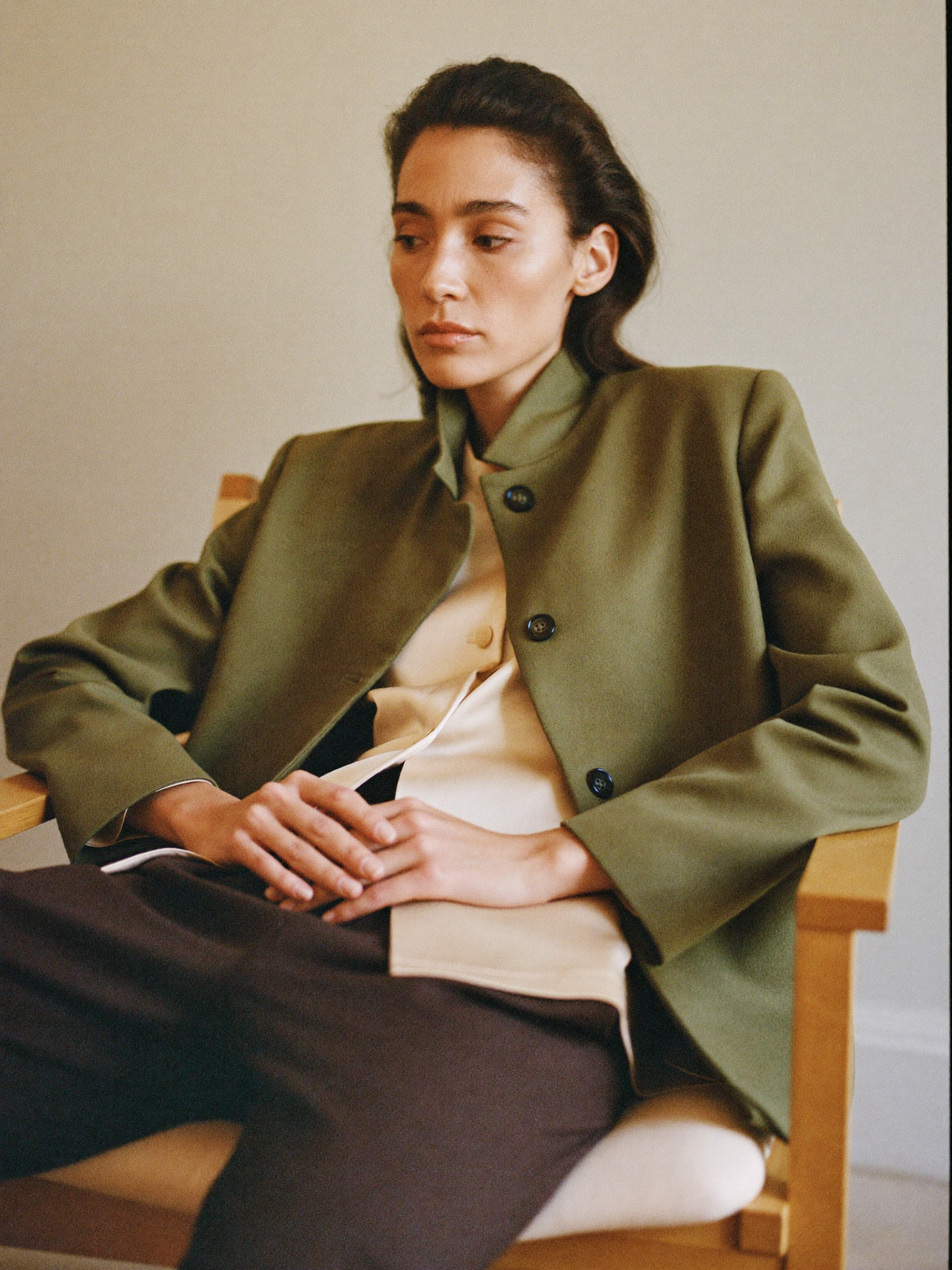 Olive & Wildleder